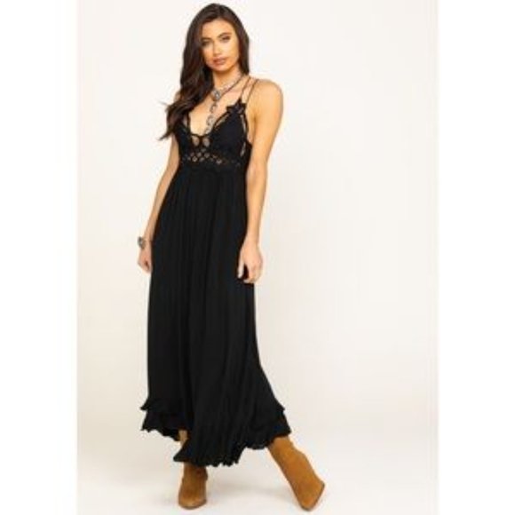 Free People Dresses & Skirts - FREE PEOPLE One Adella Maxi Slip Black XS NWT